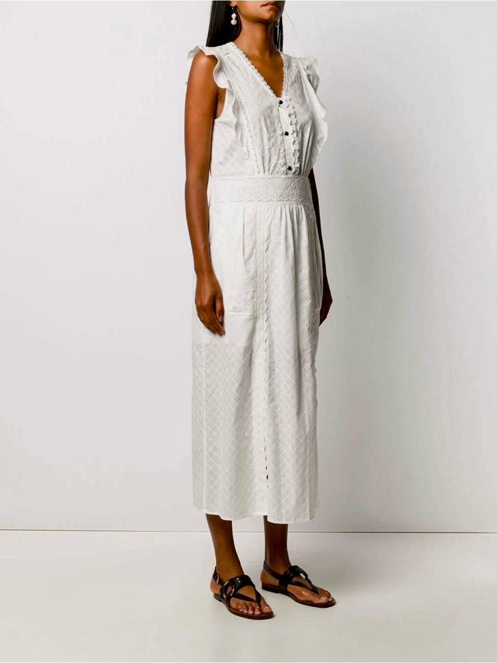 NWOT COACH Broderie Anglaise White Lace Eyelet Maxi Prairie Dress.